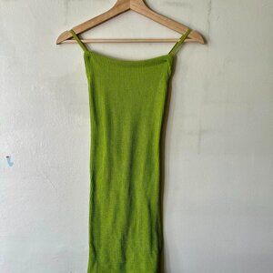 Urban Outfitters Tyra Strappy-Back Mini Dress Lime Green ‘Brat Green’ XS